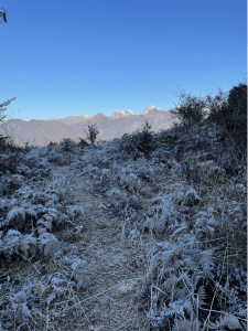 Frost, not snow, covered mountaintop (Photo Credit: Jennifer Morash)