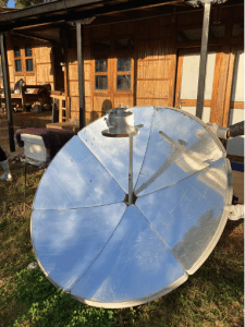 Solar dryer (cooker) with water kettle. (photo credit: Stephanie Chia)