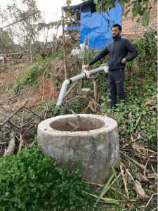 Biogas generating system using both cow and human feces in Shree’s farm