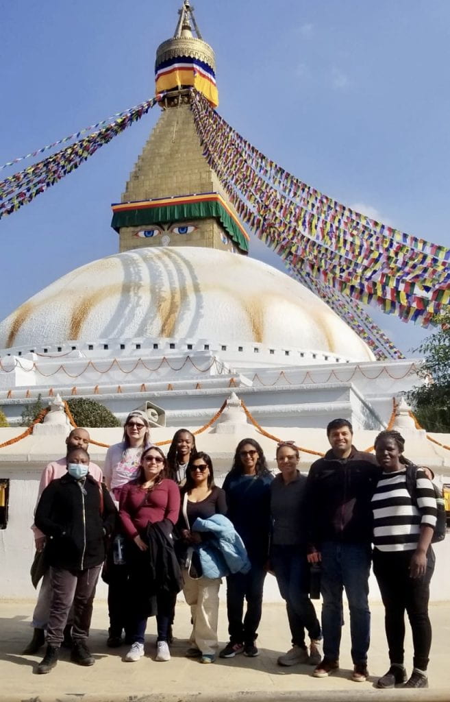 Travel Team at the Boudhanath stupa 
