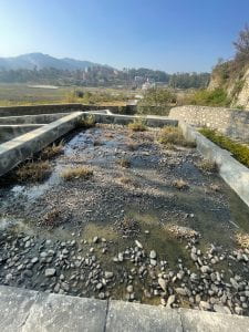 Gravel bed for water filtration at the wastewater treatment plant