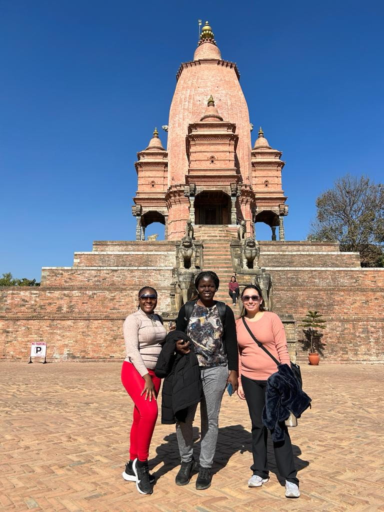 Posing in front of some of the temples in Bhaktapur