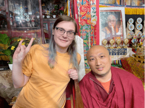With Wangchuk Topden, the Rinpoche. While not a tulku, he is highly respected as a religious teacher.